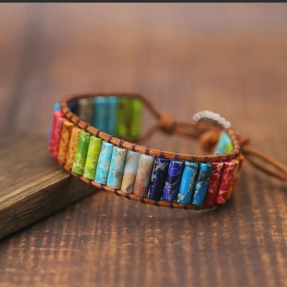 Hand Crafted Jewelry - CHAKRA BALANCING NATURAL STONE BRACELET
